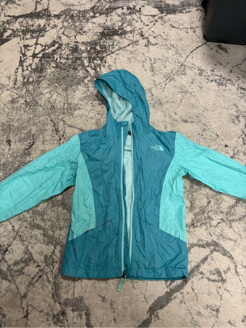 The North Face Women's Two-Tone Teal Hooded Windbreaker
